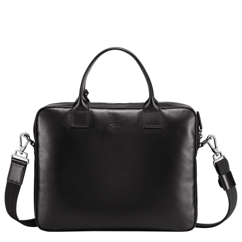 Longchamp Baxi S Bőr Aktatáska Férfi Fekete | 59421KBOA