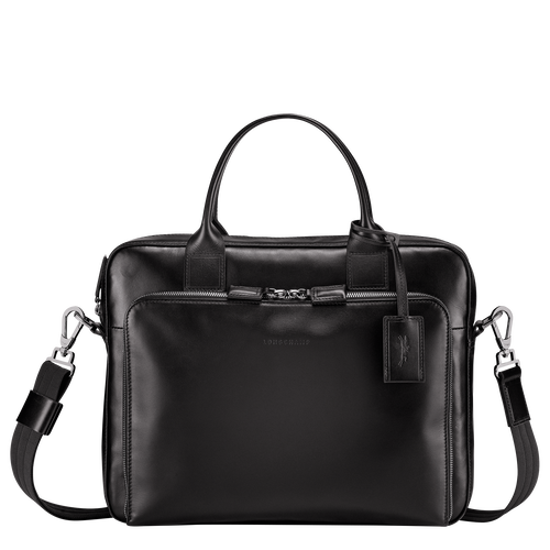 Longchamp Baxi S Bőr Aktatáska Férfi Fekete | 59421KBOA