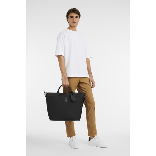 Longchamp Boxford Vászon Utazótáskák Férfi Fekete | 31904ZIKC