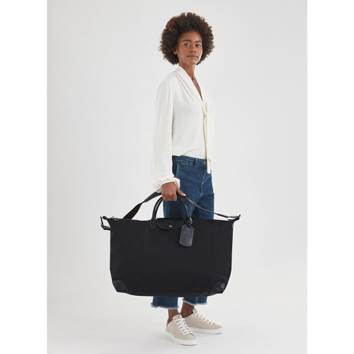 Longchamp Boxford XL Vászon Utazótáskák Női Fekete | 12650XBIG