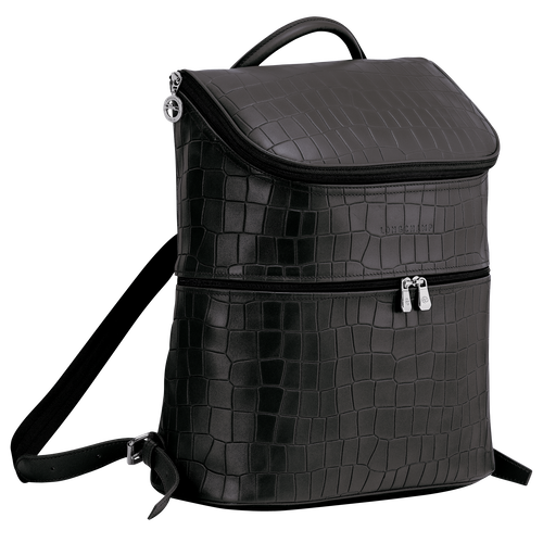 Longchamp Croco Block Bőr Hátizsák Férfi Fekete | 40671JWSG