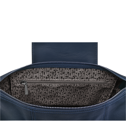Longchamp Le Pliage Cuir Bőr Hátizsák Női Kék | 67241SDQT