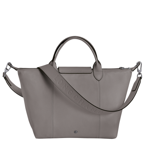 Longchamp Le Pliage Cuir M Bőr Kézitáska Női Szürke | 81079EZLV