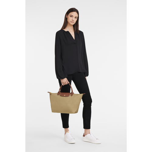 Longchamp Le Pliage Original M Vászon, Recycled canvas Kézitáska Női Bézs | 27318XSRG