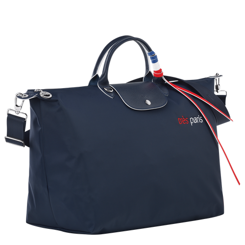 Longchamp Le Pliage Très Paris L Vászon, Recycled canvas Utazótáskák Női Kék | 71594WDYS