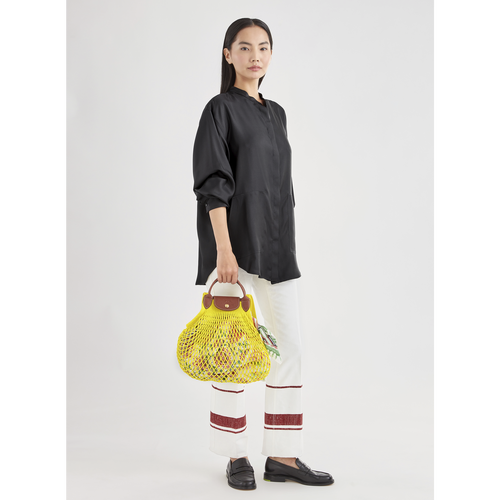 Longchamp Le Pliage filet Vászon Válltáskák Női Sárga | 71038XMAJ