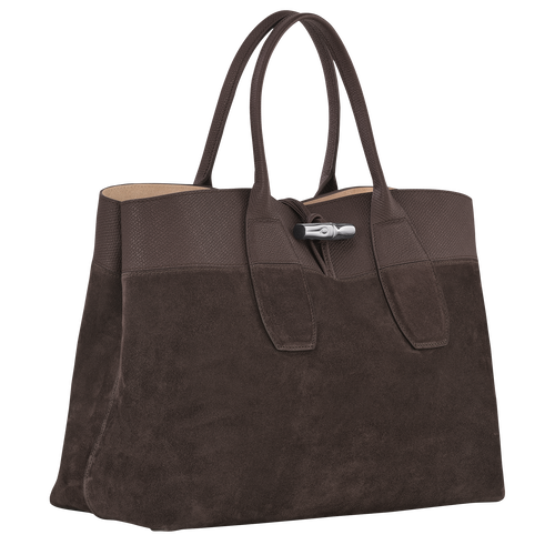 Longchamp Roseau L Bőr Kézitáska Női Barna | 18490XTAQ